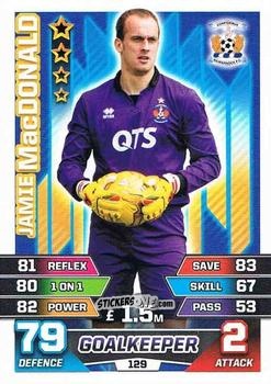 Sticker Jamie MacDonald - SPFL 2015-2016. Match Attax n. 129 - Topps