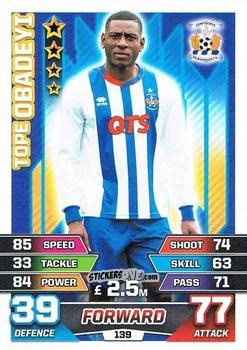 Figurina Tope Obadeyi - SPFL 2015-2016. Match Attax n. 139 - Topps