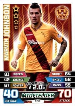 Figurina Marvin Johnson - SPFL 2015-2016. Match Attax n. 156 - Topps
