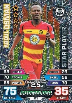 Sticker Abdul Osman - SPFL 2015-2016. Match Attax n. 171 - Topps