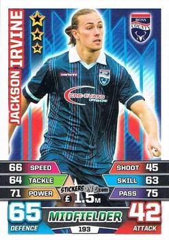 Figurina Jackson Irvine - SPFL 2015-2016. Match Attax n. 193 - Topps