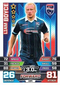 Figurina Liam Boyce - SPFL 2015-2016. Match Attax n. 194 - Topps