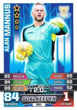 Sticker Alan Mannus - SPFL 2015-2016. Match Attax n. 201 - Topps