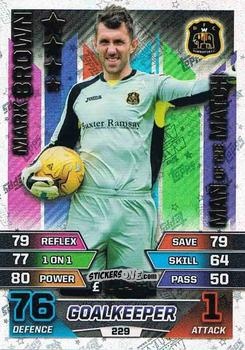 Figurina Mark Brown - SPFL 2015-2016. Match Attax n. 229 - Topps