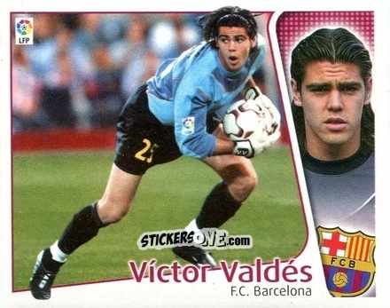 Cromo Víctor Valdés - Liga Spagnola 2004-2005 n. 77 - Colecciones ESTE