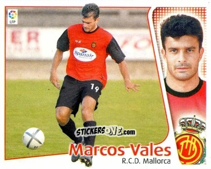 Figurina Marcos Vales - Liga Spagnola 2004-2005 n. 287 - Colecciones ESTE