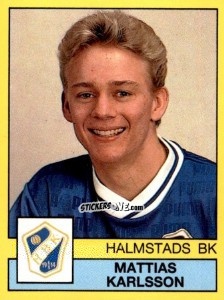 Cromo Mattias Karlsson - Fotboll 91. Allsvenskan och Division 1 n. 109 - Panini