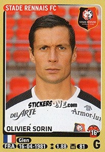 Sticker Olivier Sorin - FOOT 2015-2016 n. 387 - Panini
