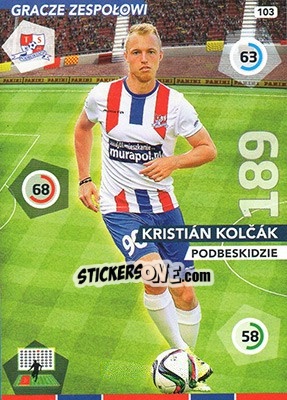 Cromo Kristián Kolcák - Ekstraklasa 2015-2016. Adrenalyn XL n. 103 - Panini