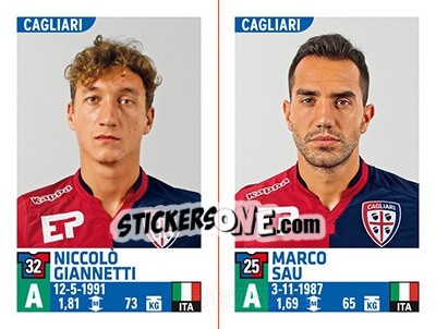 Sticker Niccolò Giannetti / Marco Sau - Calciatori 2015-2016 n. 637 - Panini