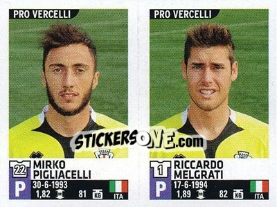 Cromo Mirko Pigliacelli / Riccardo Melgrati - Calciatori 2015-2016 n. 740 - Panini