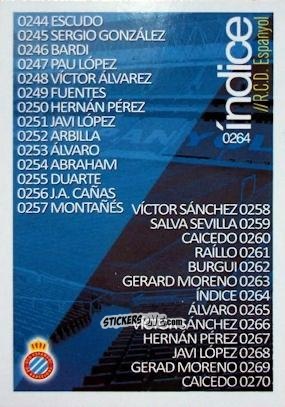 Cromo Índice - Las Fichas Quiz De La Liga 2015-2016 n. 264 - Mundicromo