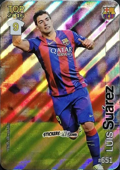 Sticker Luis Suárez - Las Fichas Quiz De La Liga 2015-2016 n. 651 - Mundicromo