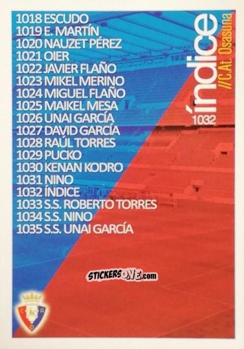 Cromo Índice - Las Fichas Quiz De La Liga 2015-2016 n. 1032 - Mundicromo