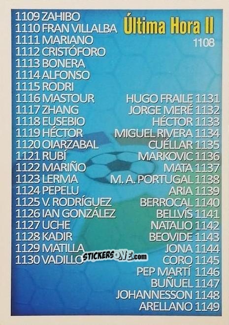 Figurina Índice - Las Fichas Quiz De La Liga 2015-2016 n. 1108 - Mundicromo