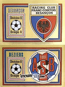 Figurina Ecusson R.C. Besancon / A.S. Beziers - Football France 1980-1981 n. 354 - Panini