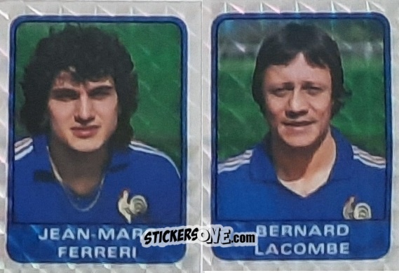 Sticker Jean-Marc Ferreri / Bernard Lacombe - Football France 1984-1985 n. 222 - Panini