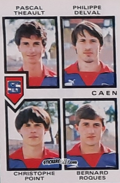 Figurina Pascal Theault / Philippe Delval / Christophe Point / Bernard Roques - Football France 1984-1985 n. 365 - Panini