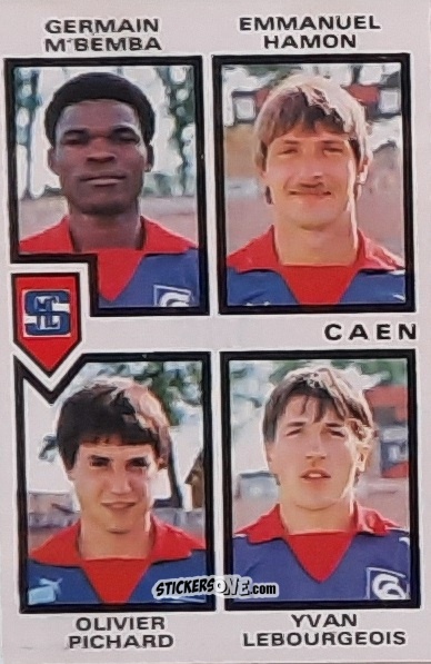 Figurina Germain M'Bemba / Emmanuel Hamon / Olivier Pichard / Yvan Lebourgeois - Football France 1984-1985 n. 366 - Panini