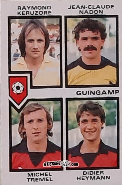Figurina Raymond Keruzore / Jean-Claude Nadon / Michel Tremel / Didier Heymann - Football France 1984-1985 n. 373 - Panini