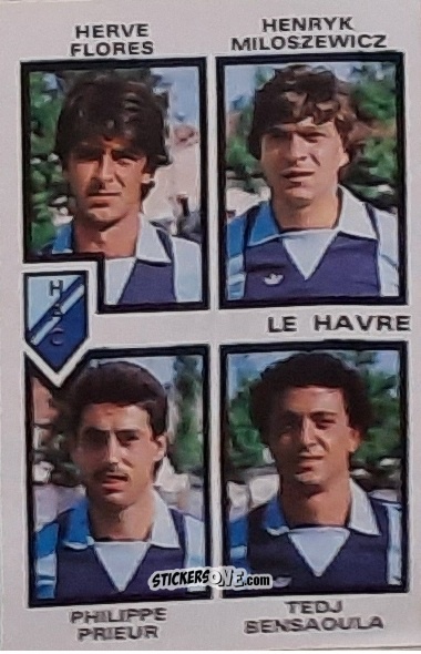 Cromo Herve Flores / Henryk Miloszewicz / Philippe Prieur / Tedj Bensaoula - Football France 1984-1985 n. 378 - Panini
