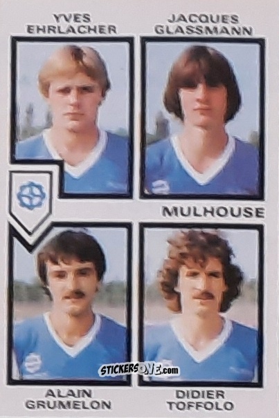 Cromo Yves Ehrlacher / Jacques Glassmann / Alain Grumelon / Didier Toffolo - Football France 1984-1985 n. 380 - Panini