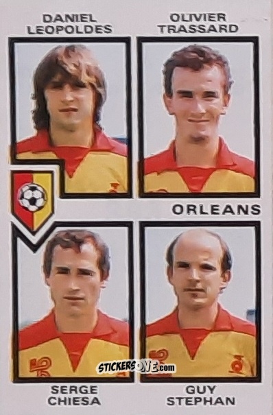 Cromo Daniel Leopoldes / Olivier Trassard / Serge Chiesa / Guy Stephan - Football France 1984-1985 n. 383 - Panini