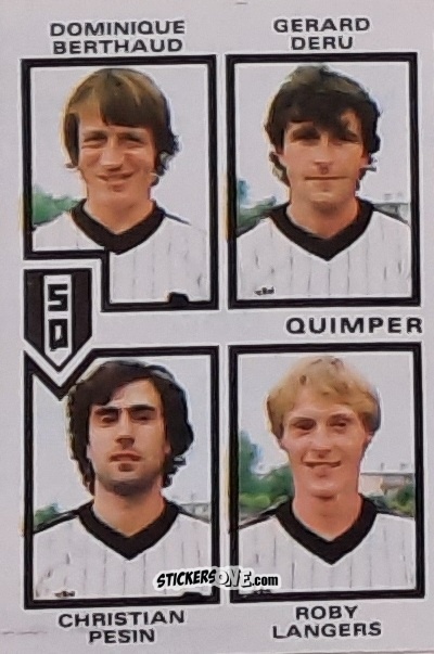 Cromo Dominique Berthaud / Gerard Deru / Christian Pesin / Roby Langers - Football France 1984-1985 n. 386 - Panini