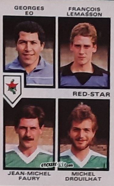 Figurina Georges Eo / Francois Lemasson / Jean-Michel Faury / Michel Drouilhat - Football France 1984-1985 n. 388 - Panini