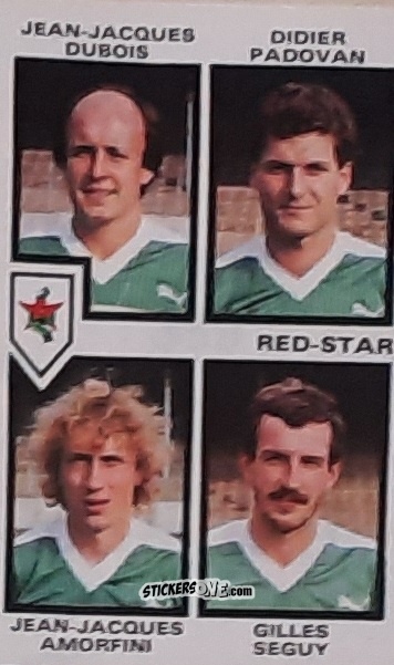 Cromo Jean-Jacques Dubois / Didier Padovan / Jean-Jacques Amorfini / Gilles Seguy - Football France 1984-1985 n. 389 - Panini