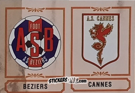 Figurina Ecusson Biterroise Beziers / Cannes - Football France 1984-1985 n. 407 - Panini