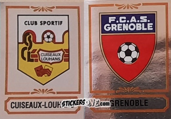Figurina Ecusson Cuiseaux-Louhans / Grenoble - Football France 1984-1985 n. 408 - Panini