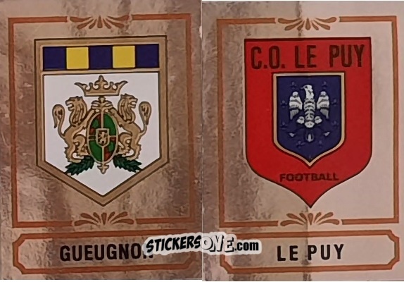 Figurina Ecusson Gueugnon / Olympique Puy - Football France 1984-1985 n. 409 - Panini