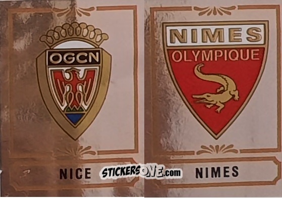 Figurina Ecusson Nice / Nimes Olympique - Football France 1984-1985 n. 412 - Panini
