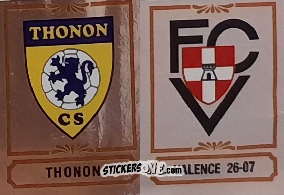 Figurina Ecusson Thonon / Valence 26-07 - Football France 1984-1985 n. 414 - Panini