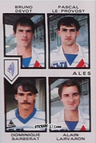 Cromo Bruno Devot / Pascal Le Provost / Dominique Barberat / Alain Larvaron - Football France 1984-1985 n. 419 - Panini