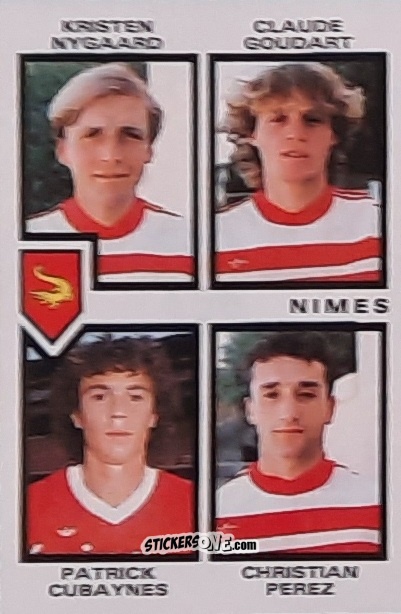 Cromo Kristen Nygaard / Claude Goudart / Patrick Cubaynes / Christian Perez - Football France 1984-1985 n. 456 - Panini
