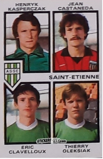Figurina Henryk Kasperczak / Jean Castaneda / Eric Clavelloux / Thierry Oleksiak - Football France 1984-1985 n. 457 - Panini
