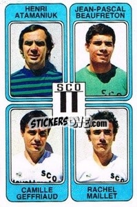 Figurina Henri Atamaniuk / Jean-Pascal Beaufreton / Camille Geffriaud / Rachel Maillet - Football France 1985-1986 n. 408 - Panini