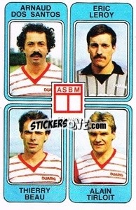 Figurina Arnaud Dos Santos / Eric Leroy / Thierry Beau / Alain Tirloit - Football France 1985-1986 n. 411 - Panini