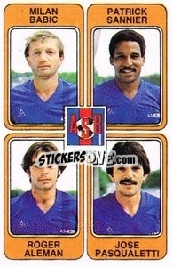 Figurina Milan Babic / Patrick Sannier / Roger Aleman / Jose Pasqualetti - Football France 1985-1986 n. 346 - Panini