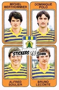 Figurina Michel Berthommier / Dominique Polo / Alfred Soulier / Bruno Leconte - Football France 1985-1986 n. 358 - Panini