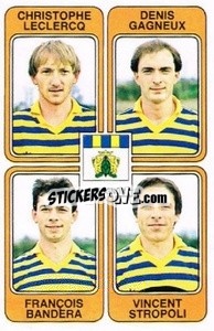 Figurina Christophe Leclerrcq / Denis Gagneux / Francois Bandera / Vincent Stropoli - Football France 1985-1986 n. 359 - Panini