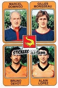 Cromo Marcel Domingo / Gilles Morisseau / Bruno Devot / Alain Lopez - Football France 1985-1986 n. 378 - Panini