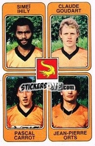 Cromo Simei Ihily / Claude Goudart / Pascal Carrot / Jean-Pierre Orts - Football France 1985-1986 n. 380 - Panini