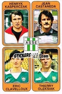Figurina Henryk Kasperczak / Jean Castaneda / Eric Clavelloux / Thierry Oleksiak - Football France 1985-1986 n. 384 - Panini