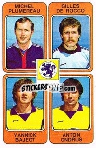 Cromo Michel Plumereau / Gilles De Rocco / Yannick Bajeot / Anton Ondrus - Football France 1985-1986 n. 390 - Panini