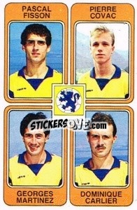 Figurina Pascal Fisson / Pierre Covac / Georges Martinez / Dominique Carlier - Football France 1985-1986 n. 391 - Panini