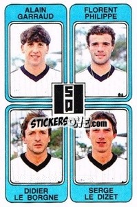 Figurina Alain Garraud / Florent Philippe / Didier Le Borgne / Serge Le Dizet - Football France 1985-1986 n. 442 - Panini