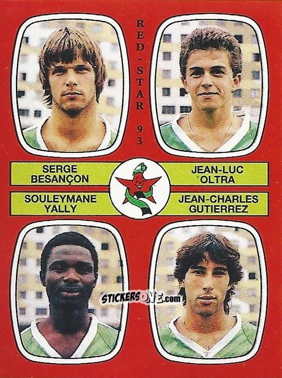 Cromo Serge Besancon / Jean-Luc Oltra / Souleymane Yally / Jean-Charles Gutierrez - Football France 1986-1987 n. 368 - Panini